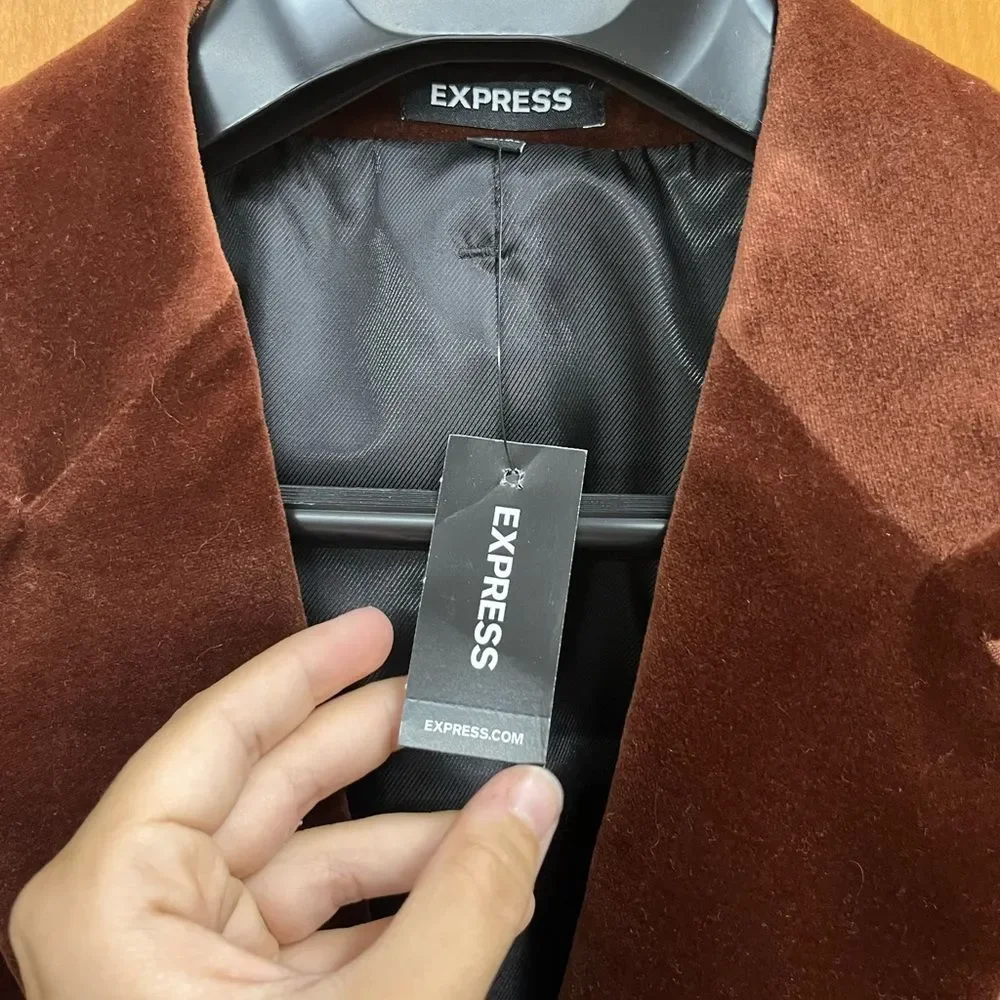 Express men’s Rust Velvet slim fit Blazer BRAND NEW